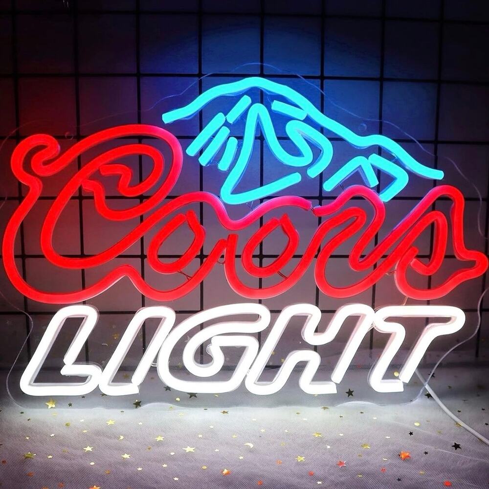Coors Light Mountain Neon Sign Night Light Room Wall Decoration